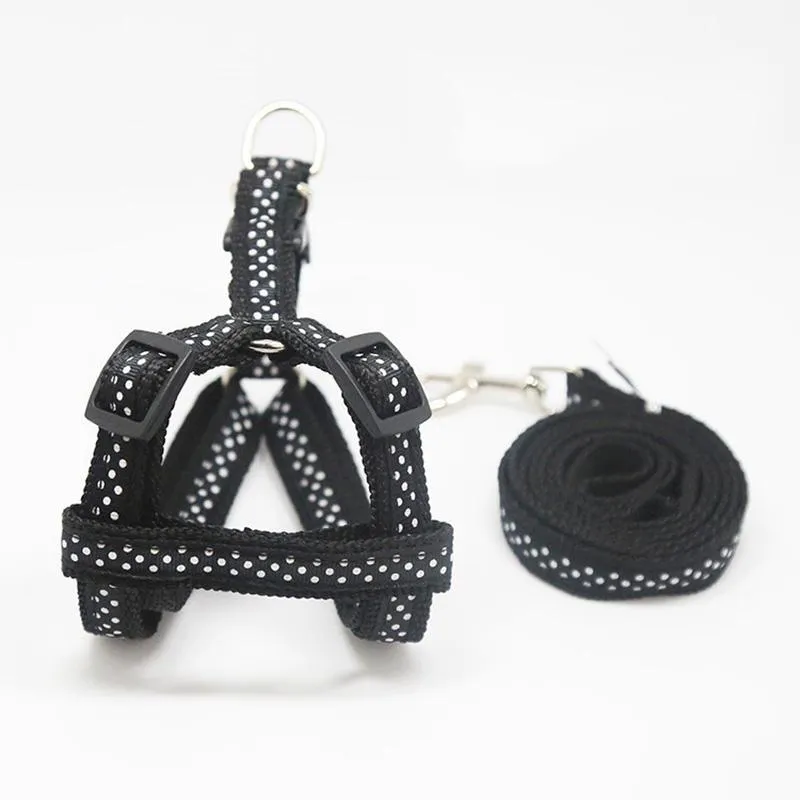 Random Pattern Pet Dog Leash and Harness with Adjustable Rope on Sale