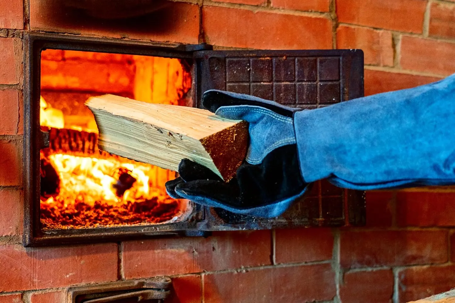RAPICCA Fireplace Gloves Fire Heat Resistant: Grey 16IN - Fireproof Leather for Fireplace Fire pit Wood stove Campfire Furnace BBQ Grill Stick Mig Welding Welder Gear - one size 662℉