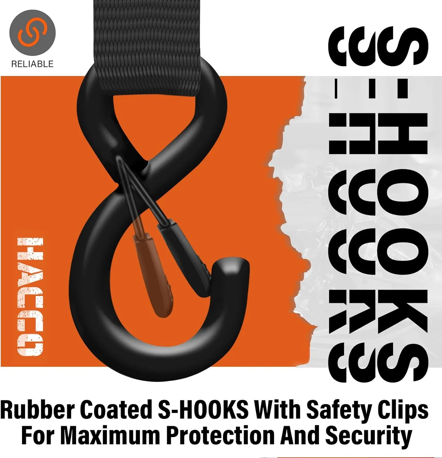 Ratchet Tie Down Straps, 2340lb Break Strength, 4pc 1inch x 16FT Tie Down Strap Set with Padded Handles & Coated S Hook W/Safety Clip, Cargo Strap Tie Down for Motorcycle, Truck (Black)