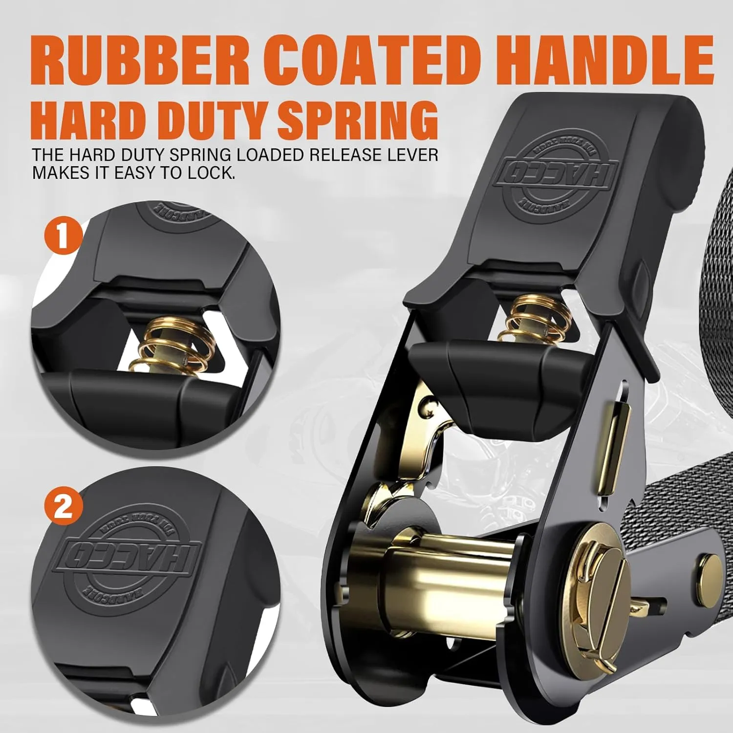 Ratchet Tie Down Straps, 2340lb Break Strength, 4pc 1inch x 16FT Tie Down Strap Set with Padded Handles & Coated S Hook W/Safety Clip, Cargo Strap Tie Down for Motorcycle, Truck (Black)