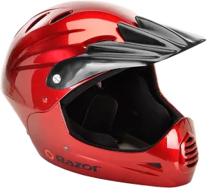 Razor Full Face Youth Helmet - Lightweight Plastic Outer Shell with Adjustable Straps for Young Riders