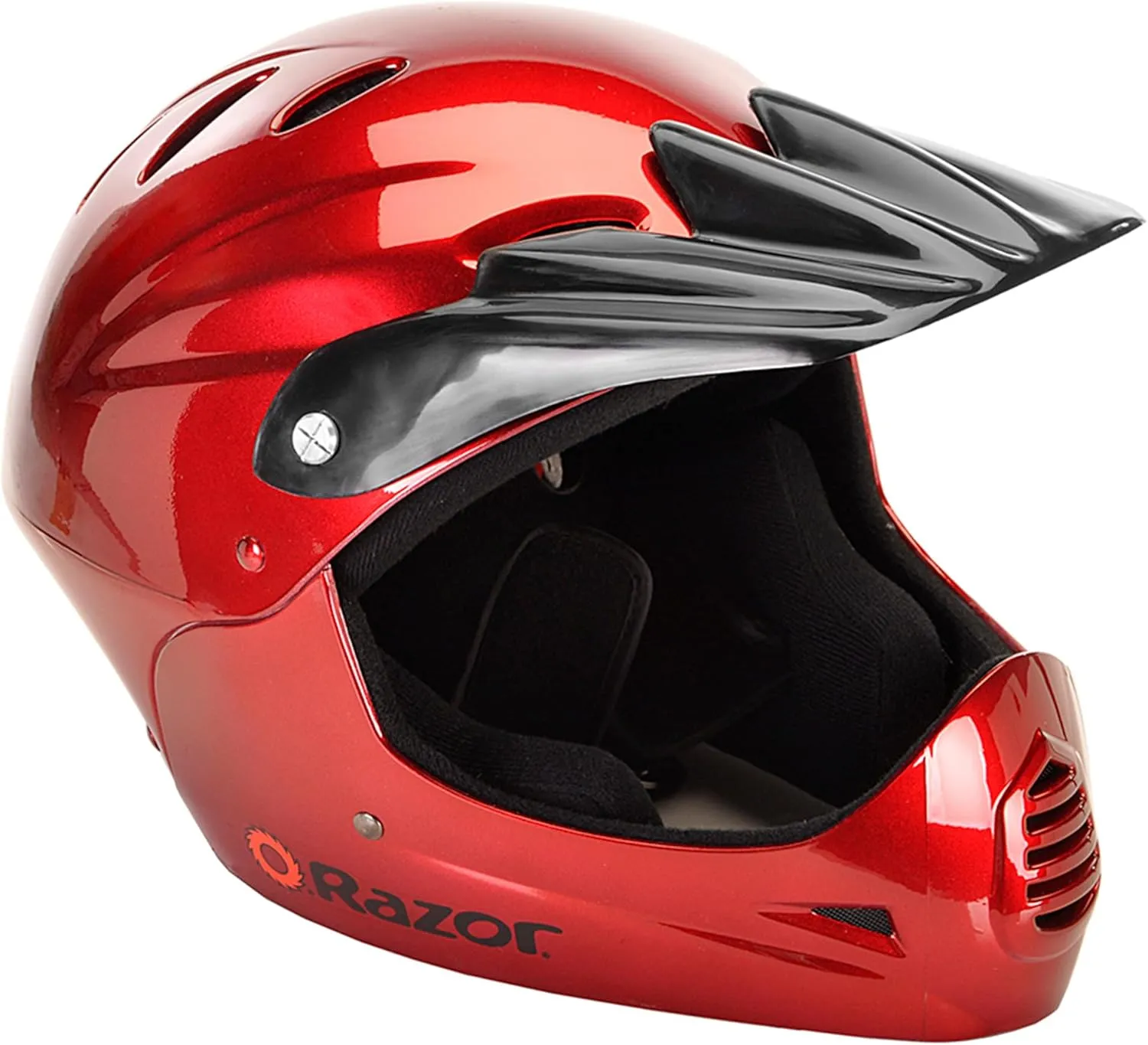 Razor Full Face Youth Helmet - Lightweight Plastic Outer Shell with Adjustable Straps for Young Riders