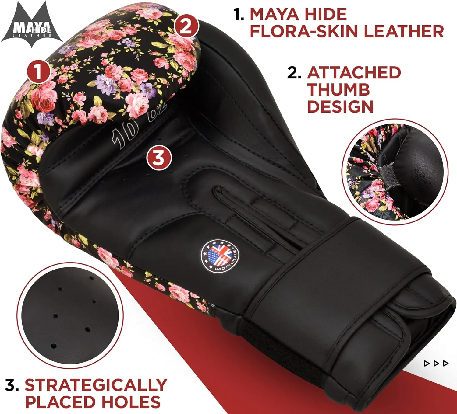 RDX Women Boxing Gloves for Training Muay Thai Maya Hide Leather Ladies Mitts, Kickboxing, Sparring Glove for Punch Bag, Focus Pads and Double End Ball Punching