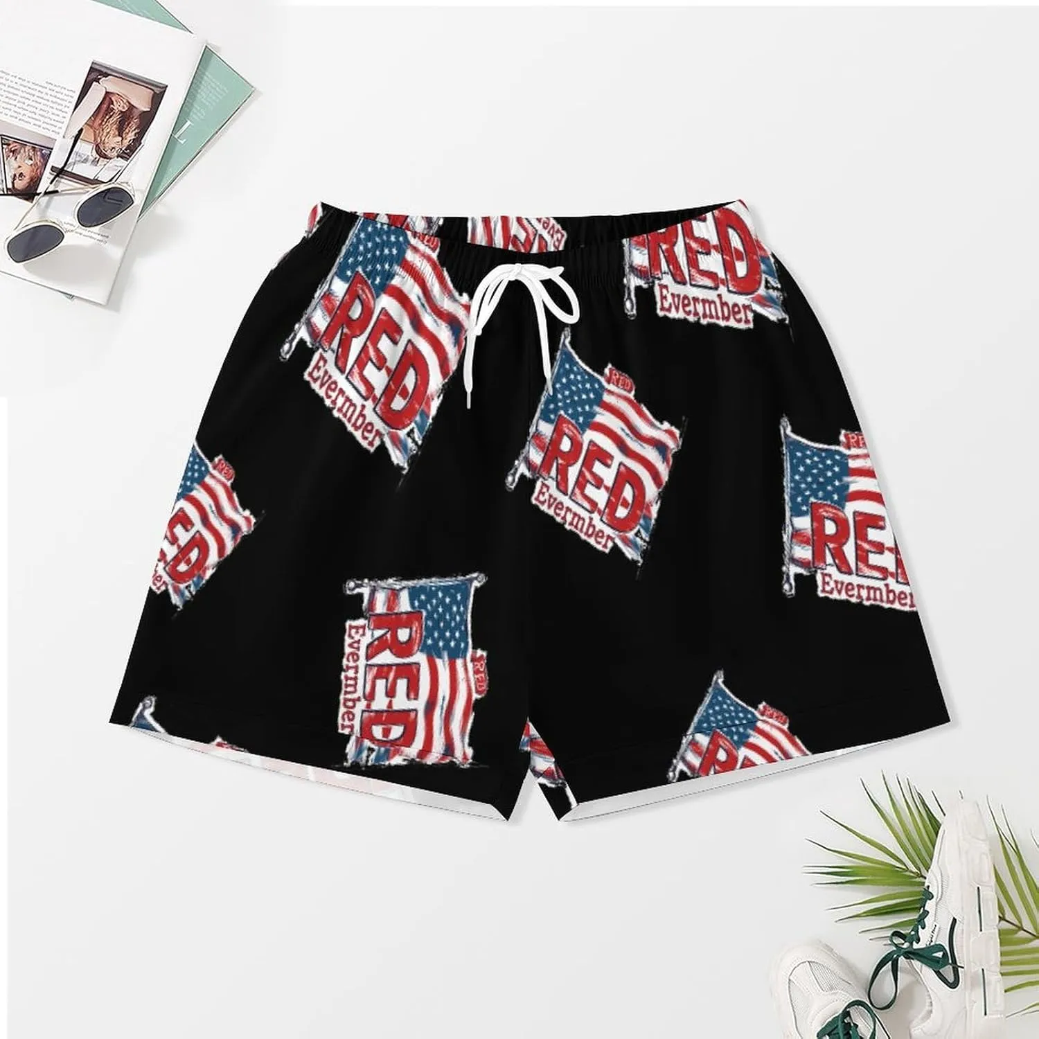 RED Friday Remember Everyone Deployed Women's Satin Pajama Set Short Sleeve Button Down Sleepwear Loungewear Pj Set