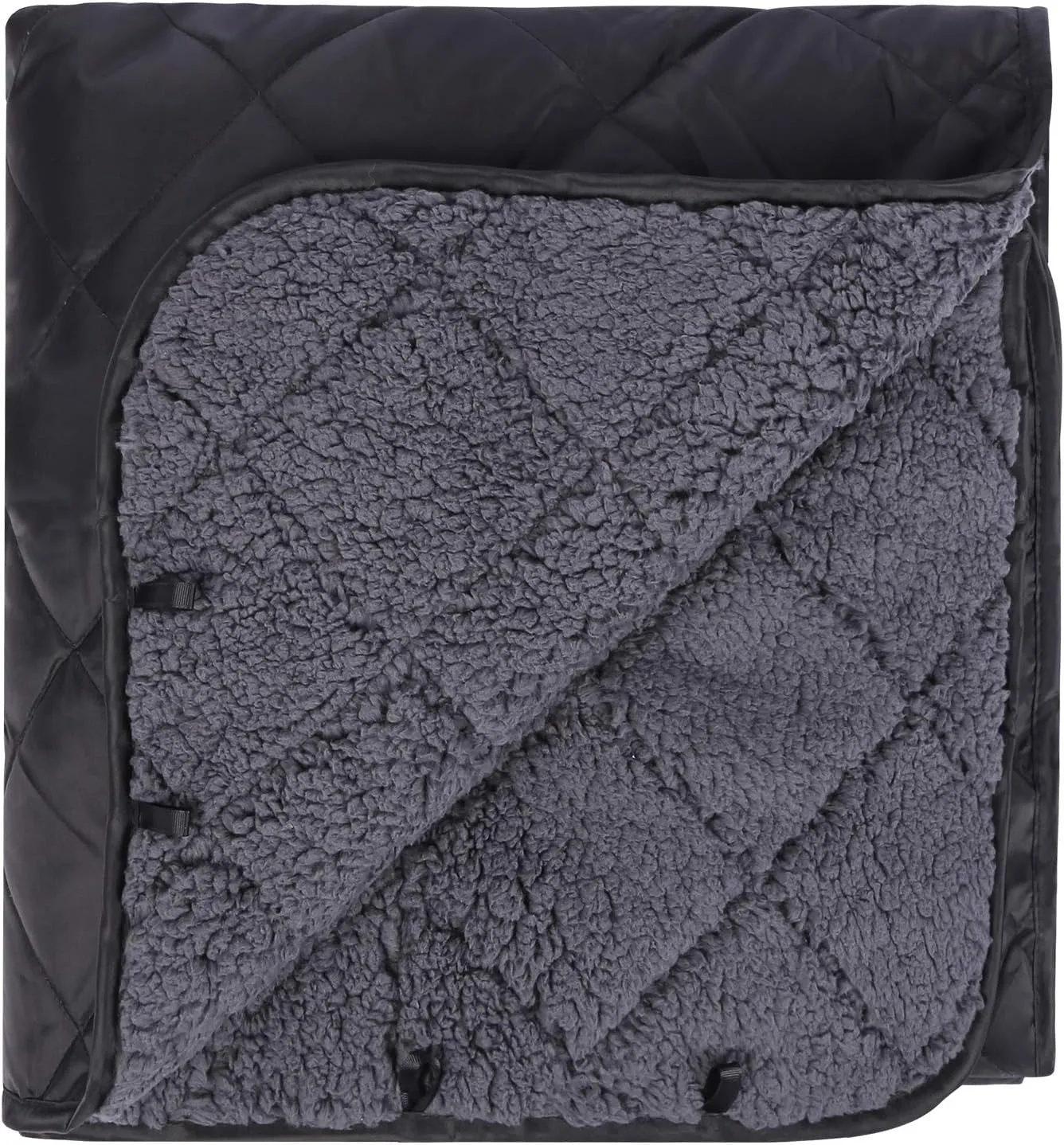 REDCAMP Large Warm Blanket with Sherpa Lining, Cold Weather Outdoor Blanket Windproof for Camping Stadium, Machine Washable 79"x 79"