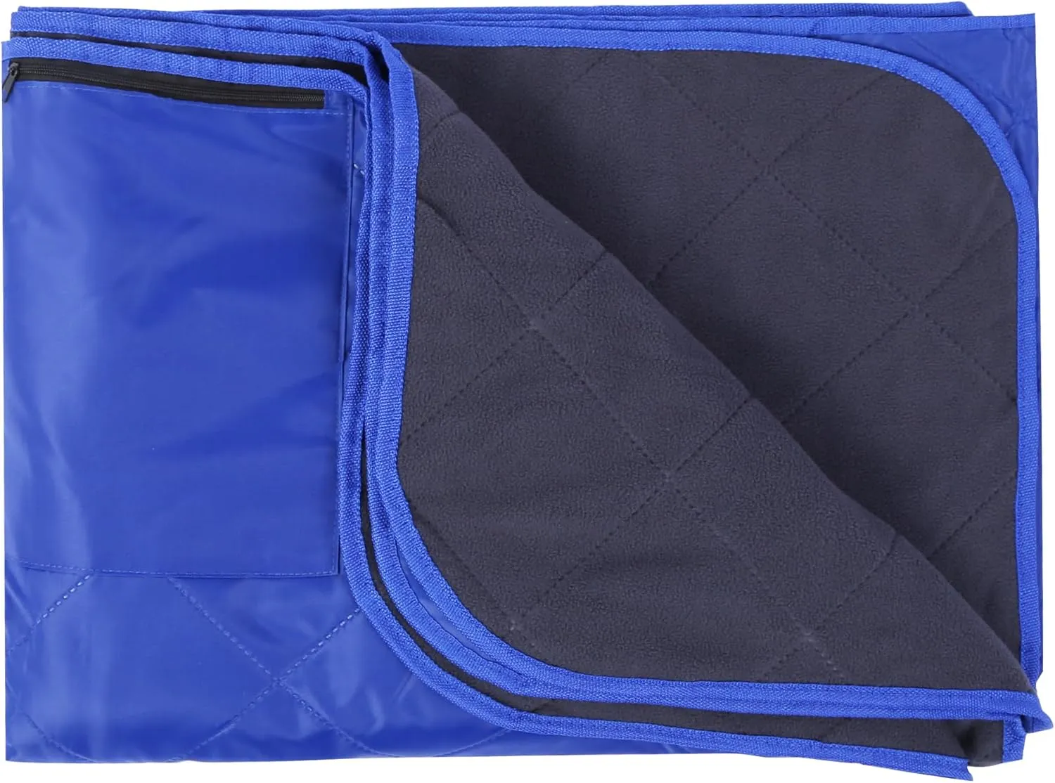 REDCAMP Large Waterproof Stadium Blanket for Cold Weather, Soft Warm Fleece Camping Blanket Windproof for Outdoor Sports, Blue
