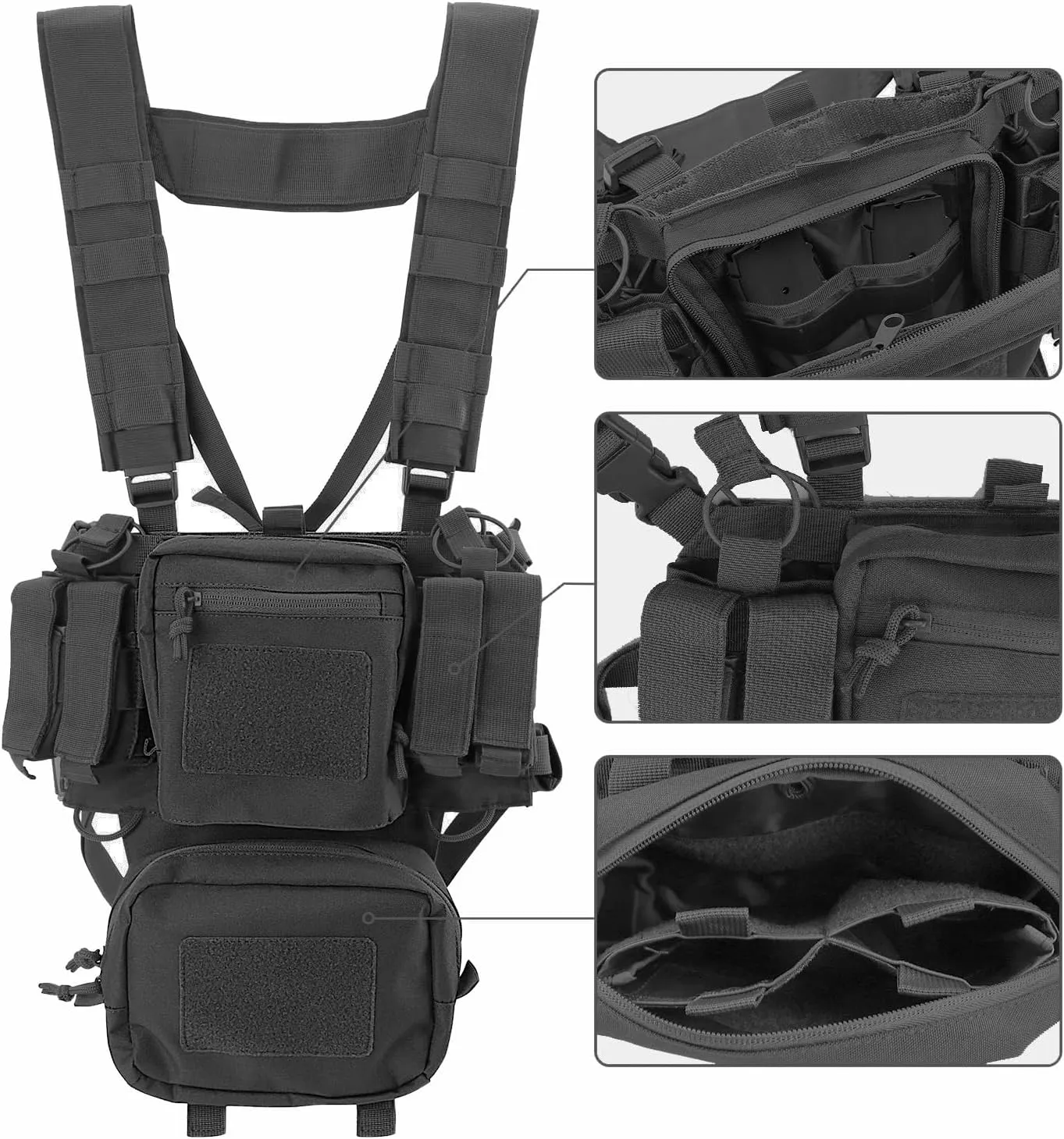 REEBOW GEAR Tactical Chest Rig Black/Grey/Tan