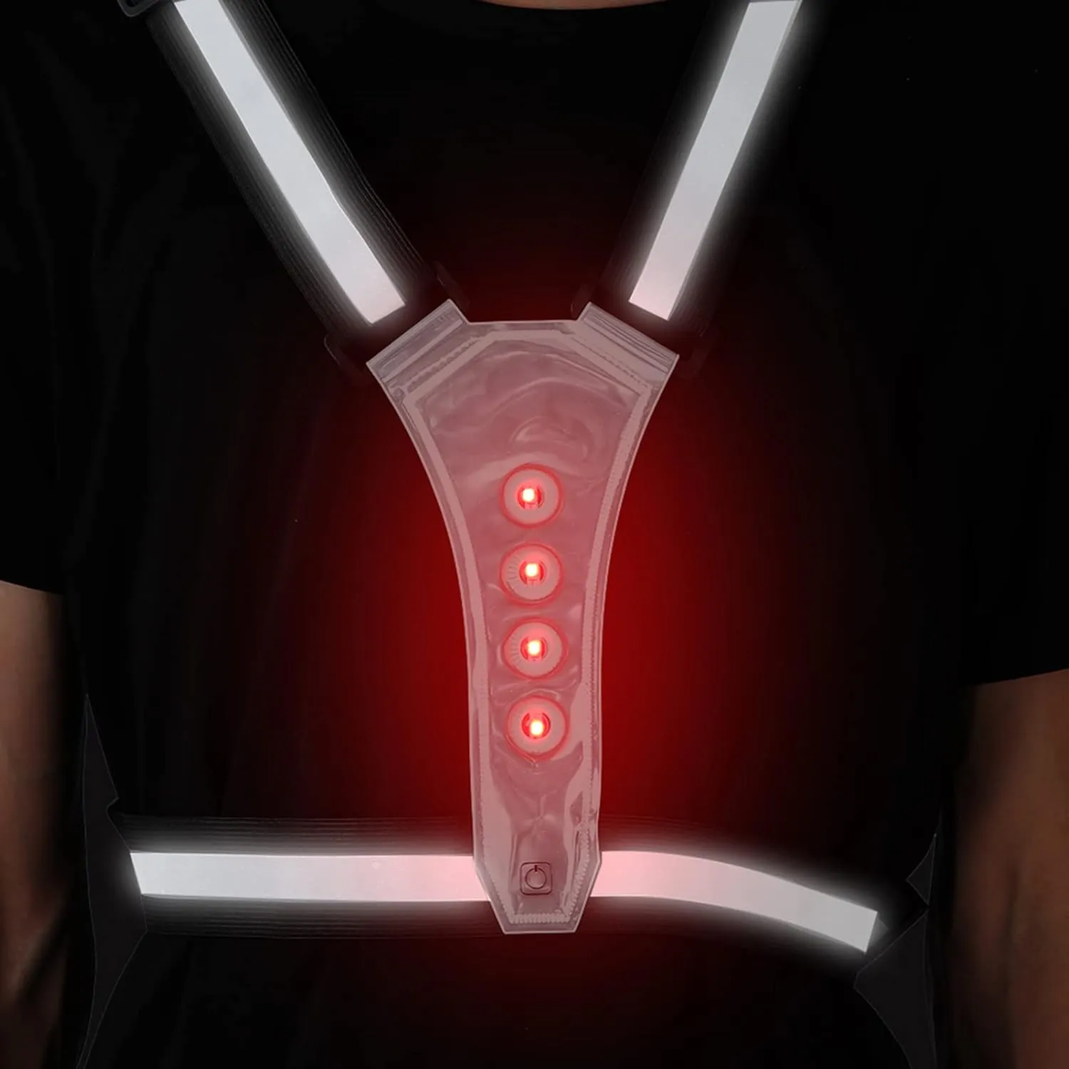 Reflective Running Vest, Adjustable LED Elastic Reflective Vest Gear High Visibility Safety Vest for Women Men Outdoor Night Sport