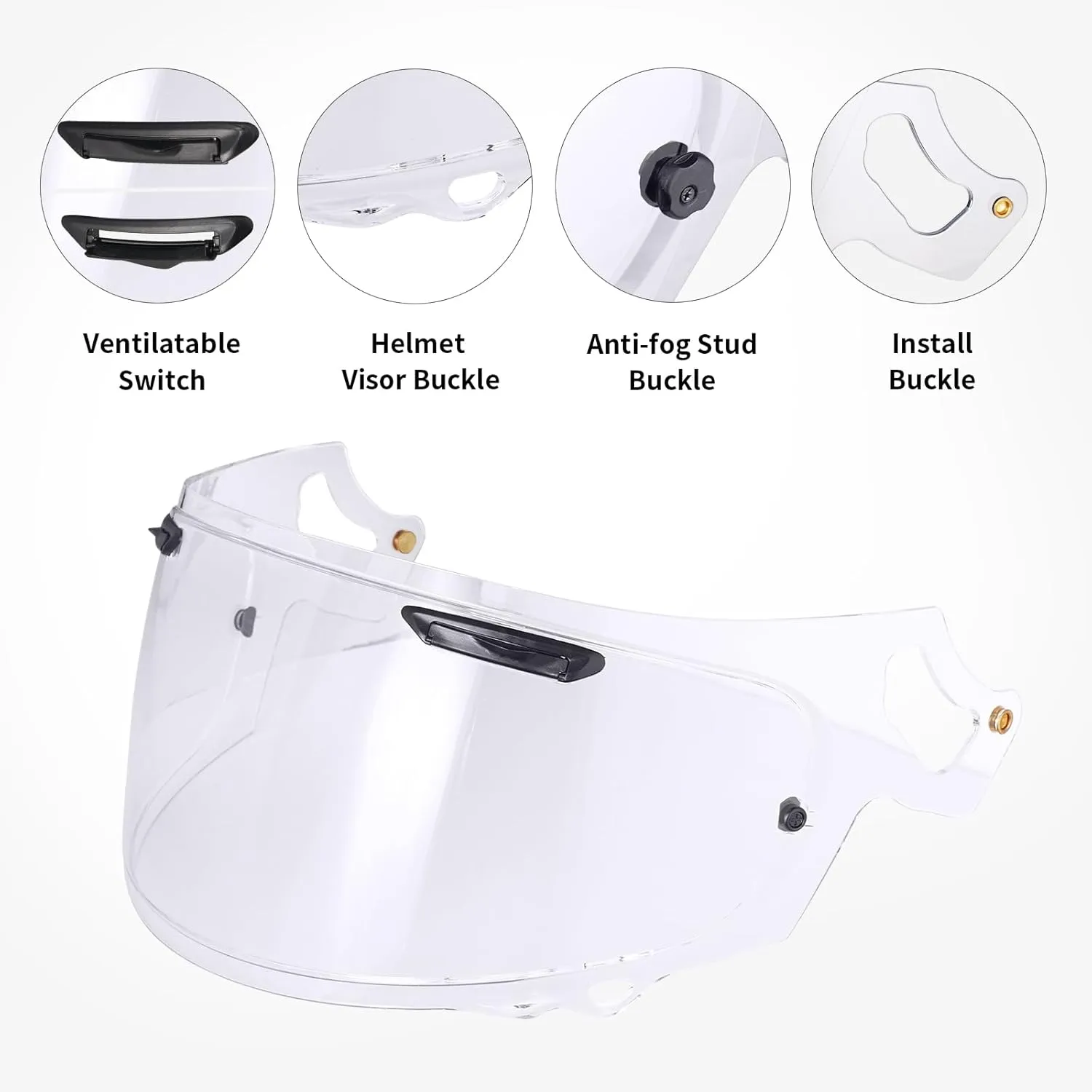 Regent-X Helmet Visor Replacement, for VAS-V MAX Corsair-X Quantum-X Signet-X Dt-X Defiant-X Helmet Accessories (Clear)