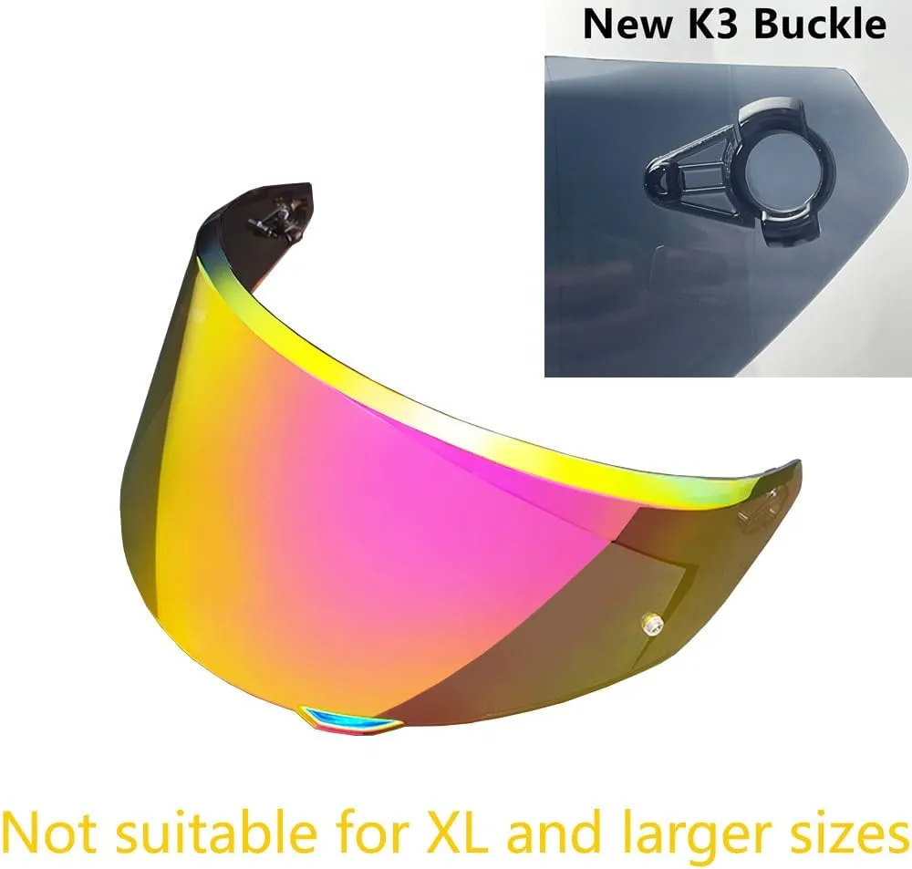 Replacement Helmet Visor for New K3, Motorcycle Helmet Shield Faceshield Visor Lens Compatible with AGV K3 DOT(E2206) Helmet(Revo Pink Gold)