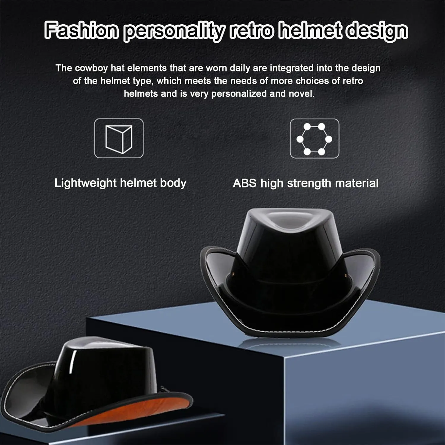 Retro DOT Approved Open Face Half Helmet - Western Cowboy Style With Quick Release Buckle and Lining for Adults Men Women - Jazz Caps