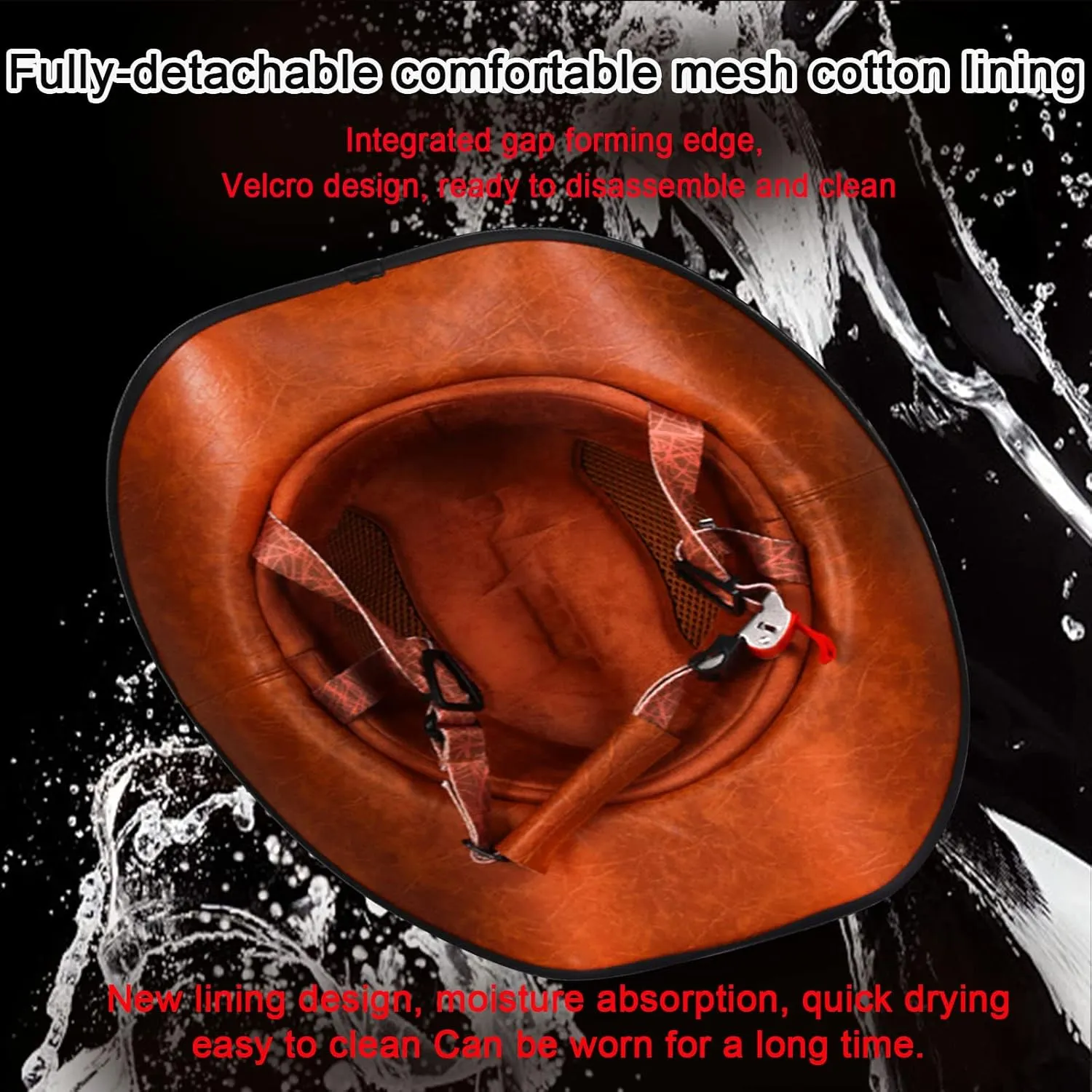 Retro DOT Approved Open Face Half Helmet - Western Cowboy Style With Quick Release Buckle and Lining for Adults Men Women - Jazz Caps