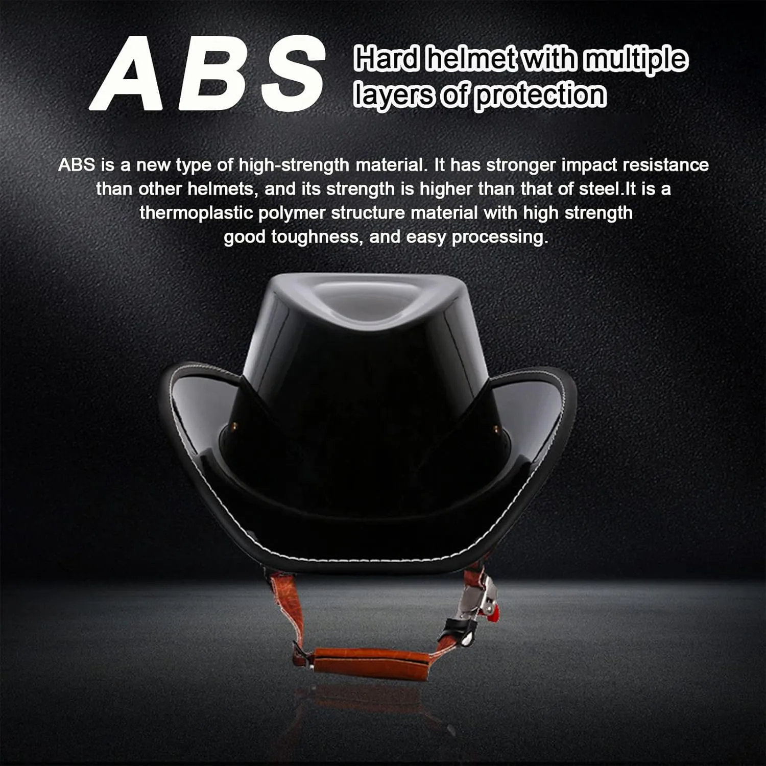 Retro DOT Approved Open Face Half Helmet - Western Cowboy Style With Quick Release Buckle and Lining for Adults Men Women - Jazz Caps