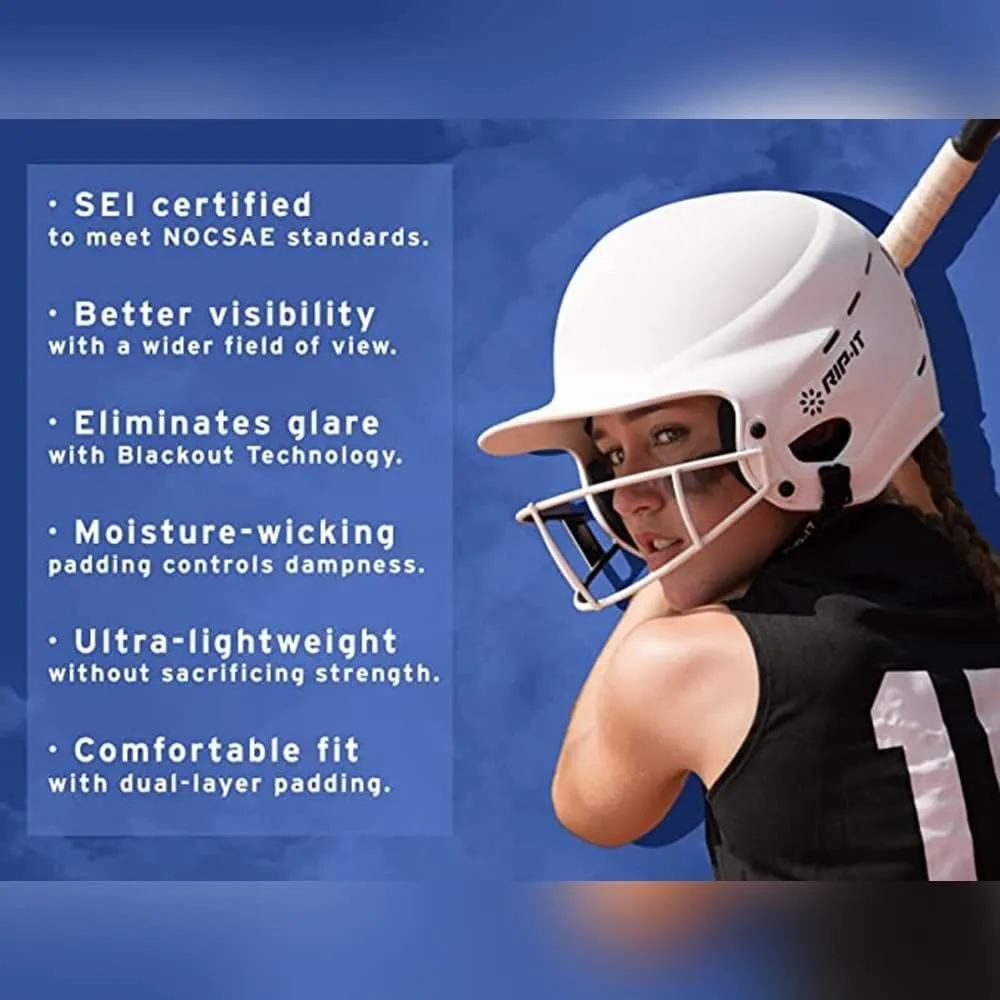 RIP-IT | Vision Pro Softball Batting Helmet | Matte | Lightweight Womens Sport Equipment