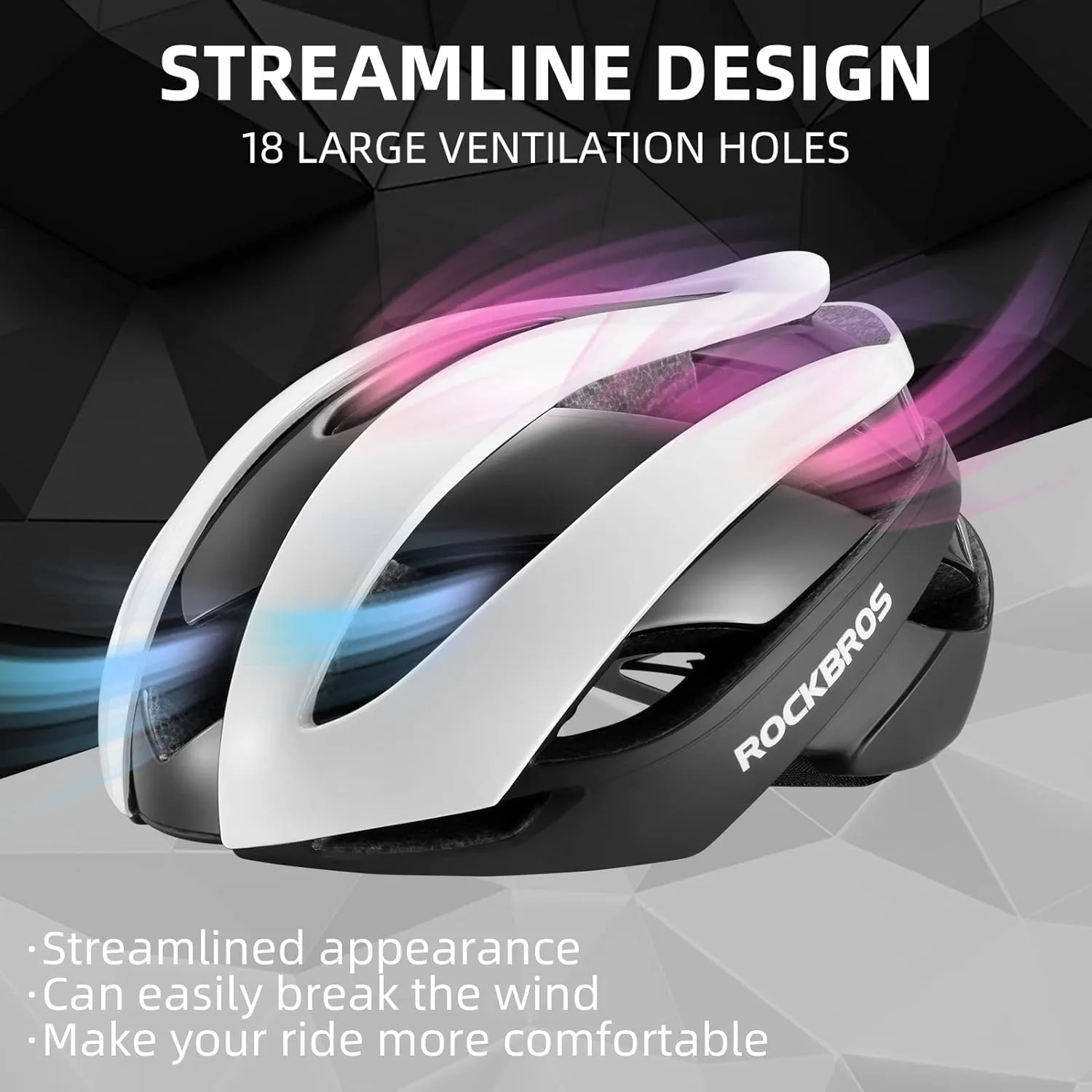 ROCKBROS Bike Helmet Adult Bicycle Helmet for Men Women Lightweight Comfortable Cycling Helmets Adjustable Helmets for Youth Bike Accessories