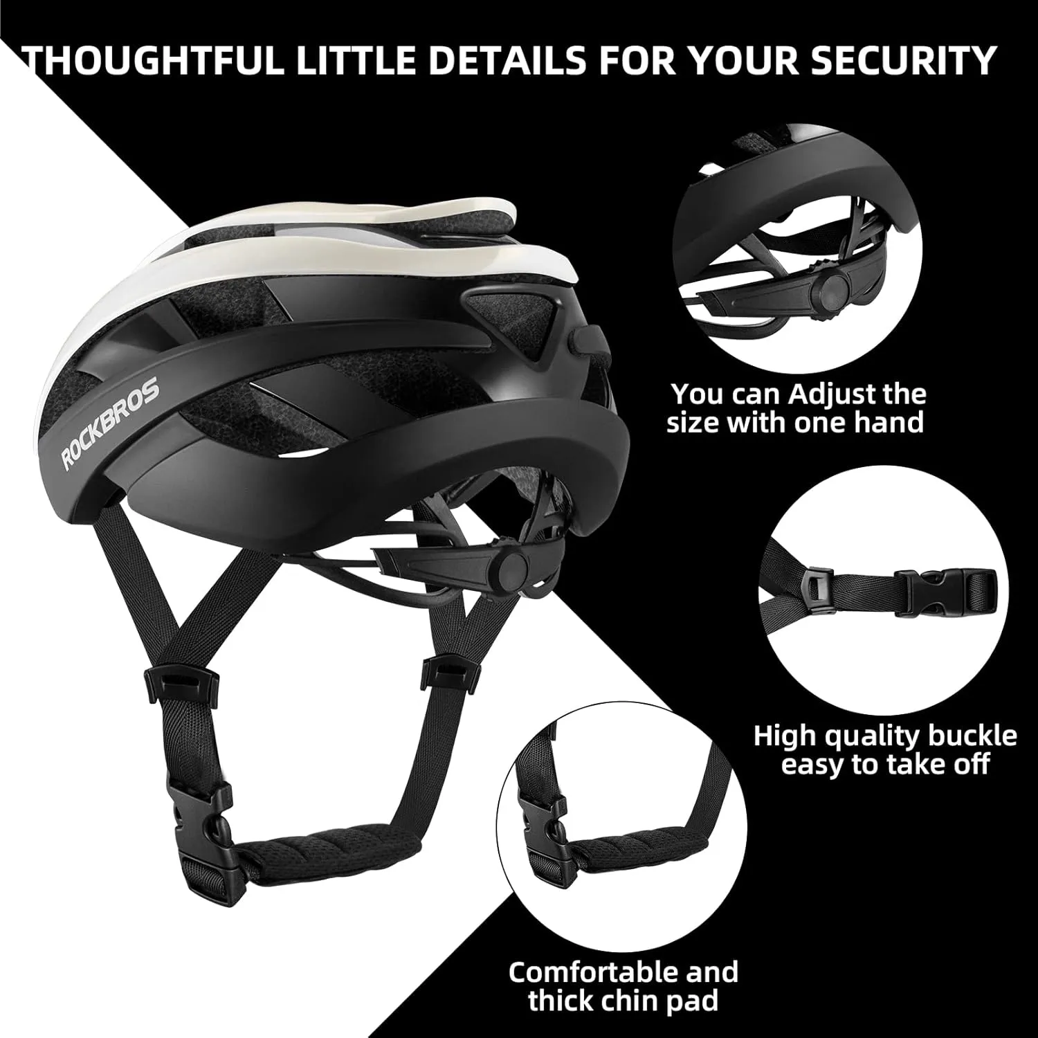ROCKBROS Bike Helmet Adult Bicycle Helmet for Men Women Lightweight Comfortable Cycling Helmets Adjustable Helmets for Youth Bike Accessories