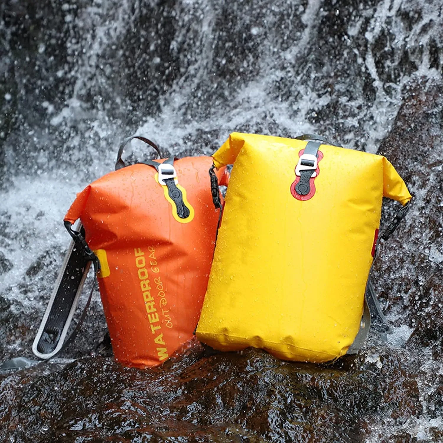 Roll Top Dry Compression Sack, Lightweight Waterproof Dry Bag, Keep Gear Dry Clean, for Travel, Swimming, Boating, Kayaking (Color : Orange)