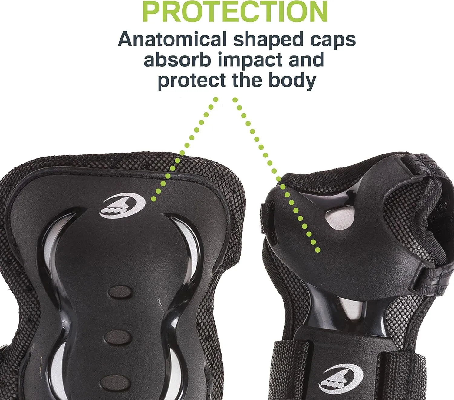 Rollerblade Bladegear XT Junior 3 Pack Protective Gear, Knee Pads, Elbow Pads and Wrist Guards, Multi Sport Protection,Youth, Black
