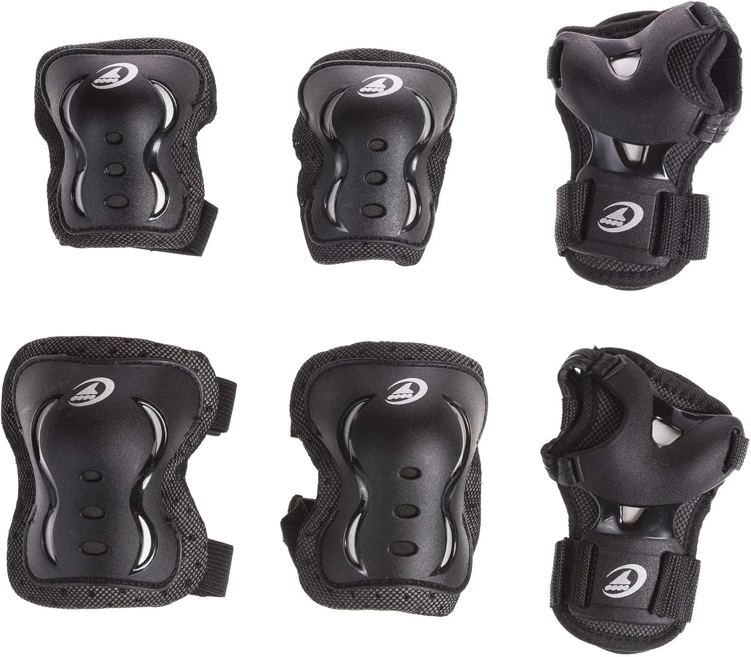 Rollerblade Bladegear XT Junior 3 Pack Protective Gear, Knee Pads, Elbow Pads and Wrist Guards, Multi Sport Protection,Youth, Black