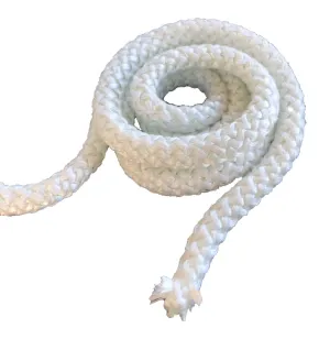 Rope Seal - Fiberglass Knitted Rope 1" x 8 feet, Soft Silky Easy Install, Stove Boiler Furnace Oven Kiln Door Seal Gasket