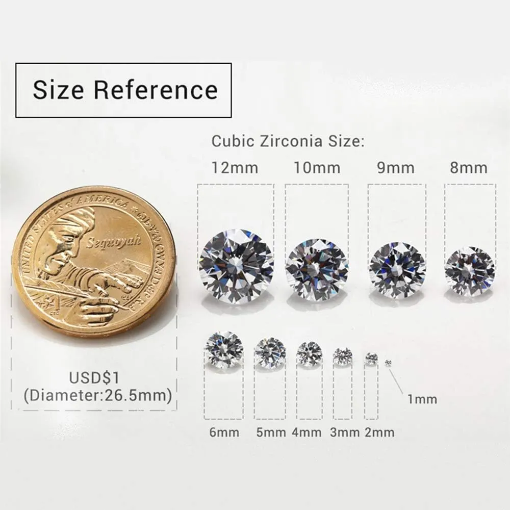 Round Cut 5A Cubic Zirconia Stone Mix 15 Colors Loose CZ Stones Synthetic Gemstone for Jewelry Making