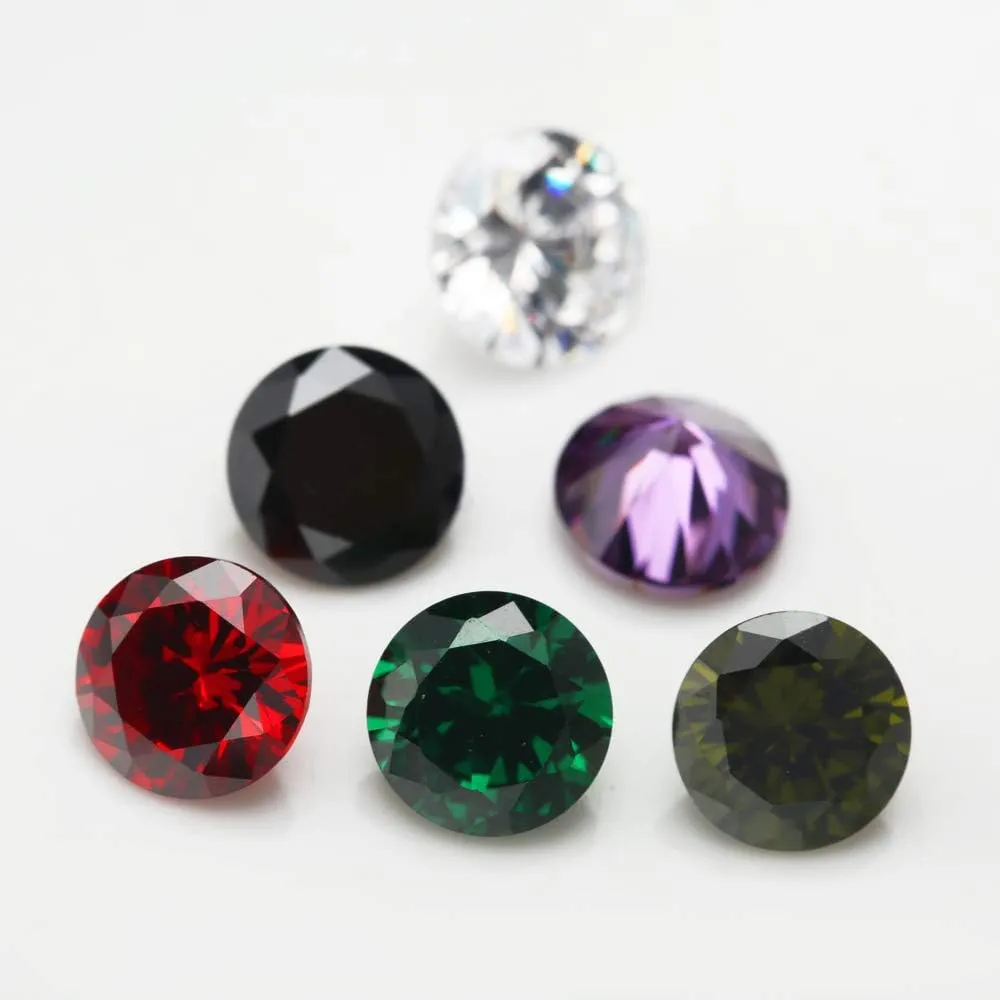 Round Cut 5A Cubic Zirconia Stone Mix 15 Colors Loose CZ Stones Synthetic Gemstone for Jewelry Making