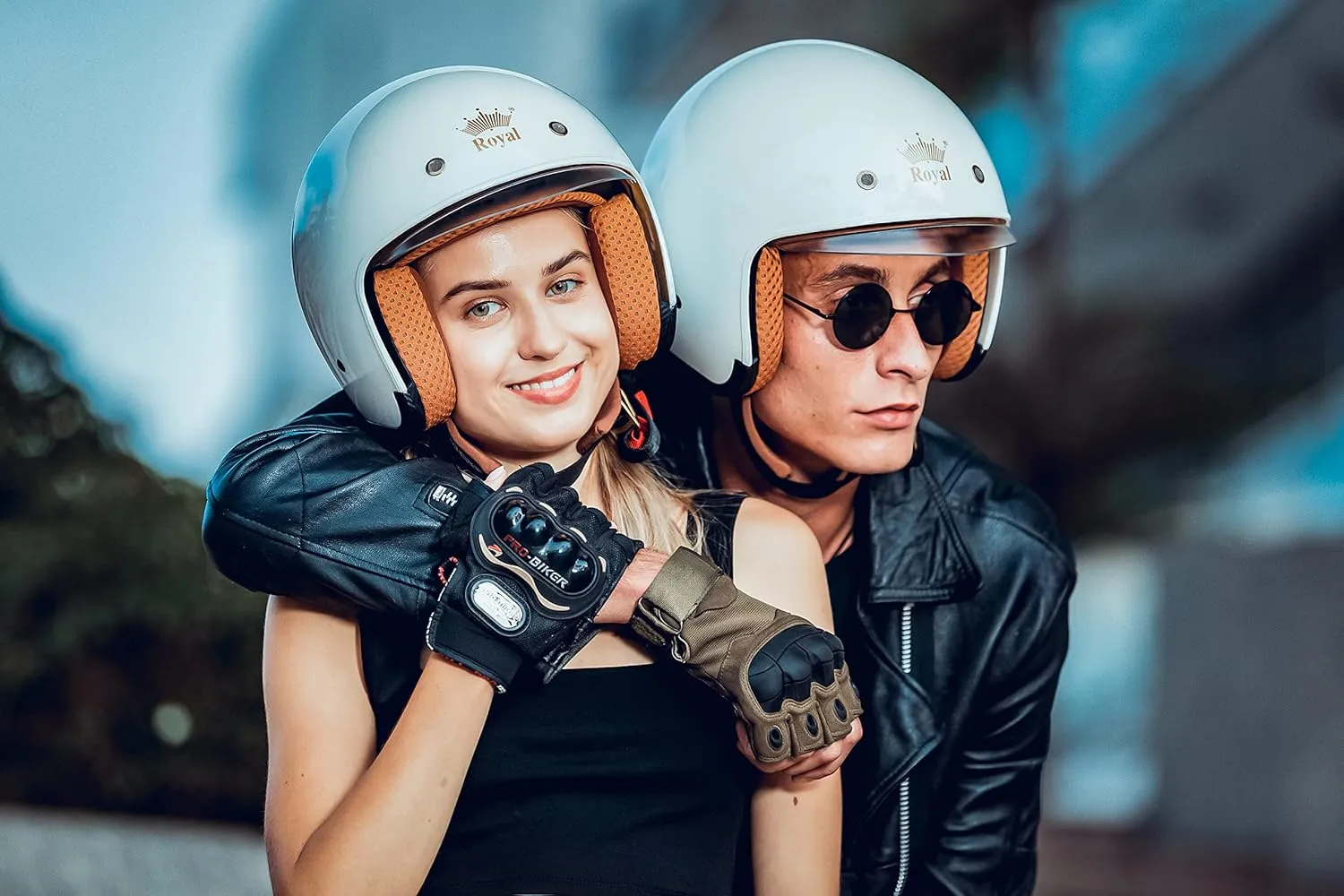 Royal M139 Open Face Motorcycle Helmet - Retro & Vintage Style, 3/4 Vespa & Scooter Helmet, Multi-Sport Impact Protection