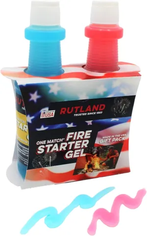 Rutland Patriot Pack Fire Gel, Fire Starter for Americans, Two 16 fl oz Bottles