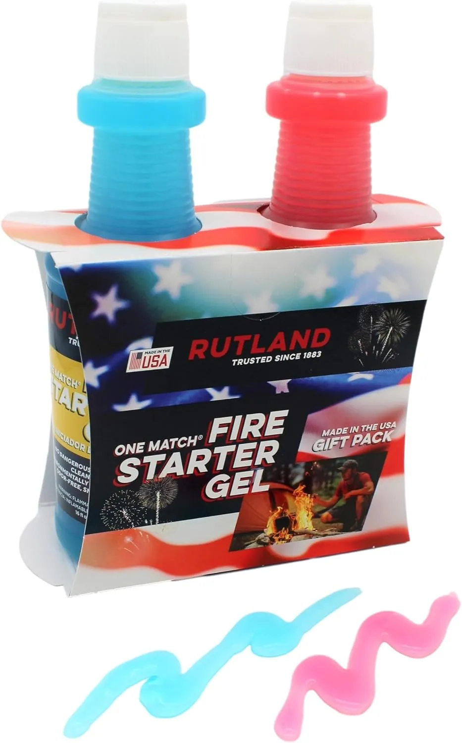 Rutland Patriot Pack Fire Gel, Fire Starter for Americans, Two 16 fl oz Bottles