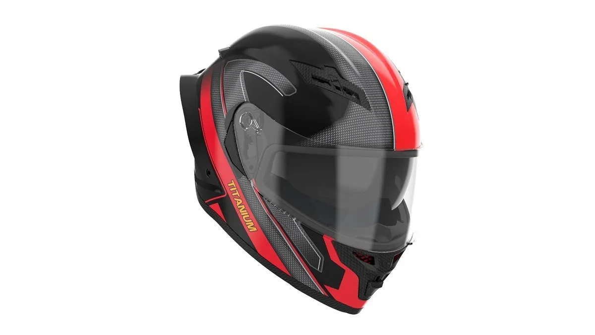 RYDEX HELMET  TITANIUM - STREAK RED