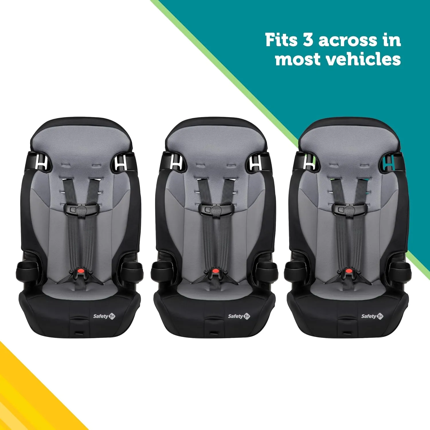 Safety 1st Grand 2-in-1 Booster Car Seat, Forward Facing Car Seat with Harness, High Back Booster Seat for Car, 30-65 Pounds and Belt-Positioning Booster, Car Seats, 40-100 Pounds, Black Sparrow