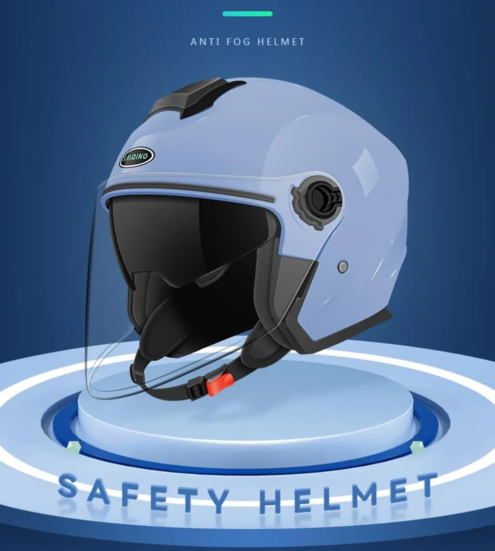 SanQing Motorcycle Open Face Helmet DOT Approved 3/4 Half Helmets for Motor-Bike Scooter Biker Adult Men Women