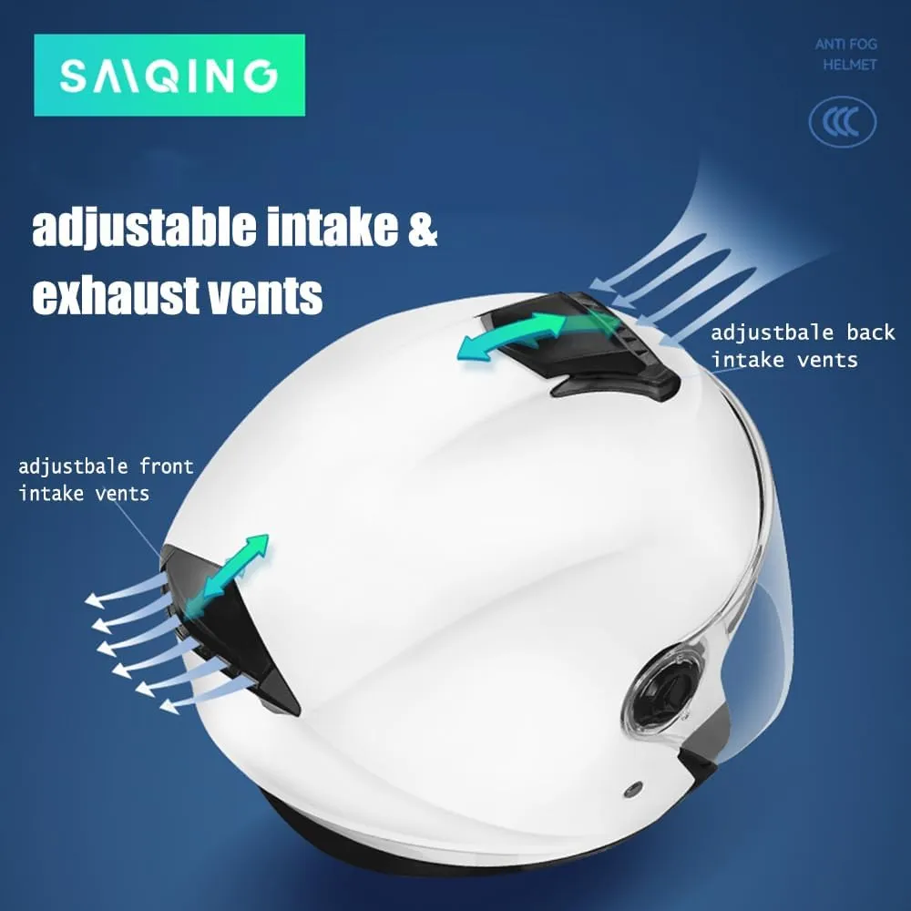 SanQing Motorcycle Open Face Helmet DOT Approved 3/4 Half Helmets for Motor-Bike Scooter Biker Adult Men Women