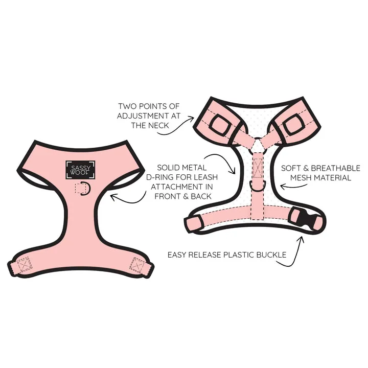 Sassy Woof Adjustable Harness - Neon Orange