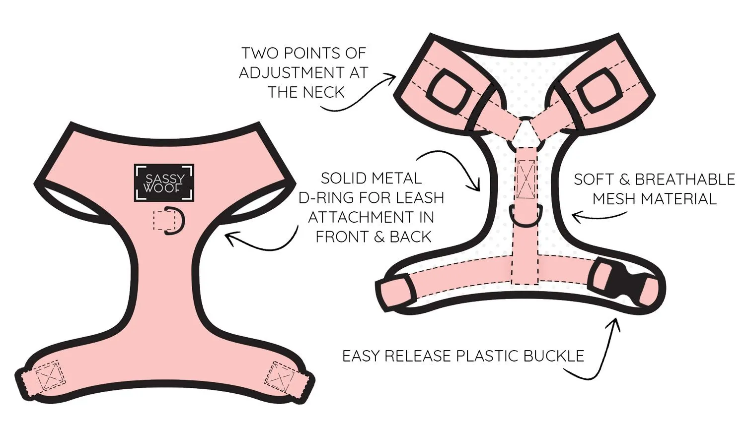 Sassy Woof Adjustable Harness - Woof Scout