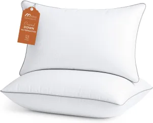Sasttie Queen Size Pillows Set of 2, Bed Pillows for Side, Back, and Stomach Sleepers - Down Alternative Plump Filling - 2 Pack, Queen, 20x30 Inches