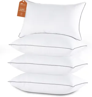 Sasttie Standard Pillows Set of 4, Full Size Bed Pillows for Side, Back, and Stomach Sleepers - Down Alternative Plump Filling - 4 Pack, Standard Size, 20x26 Inches