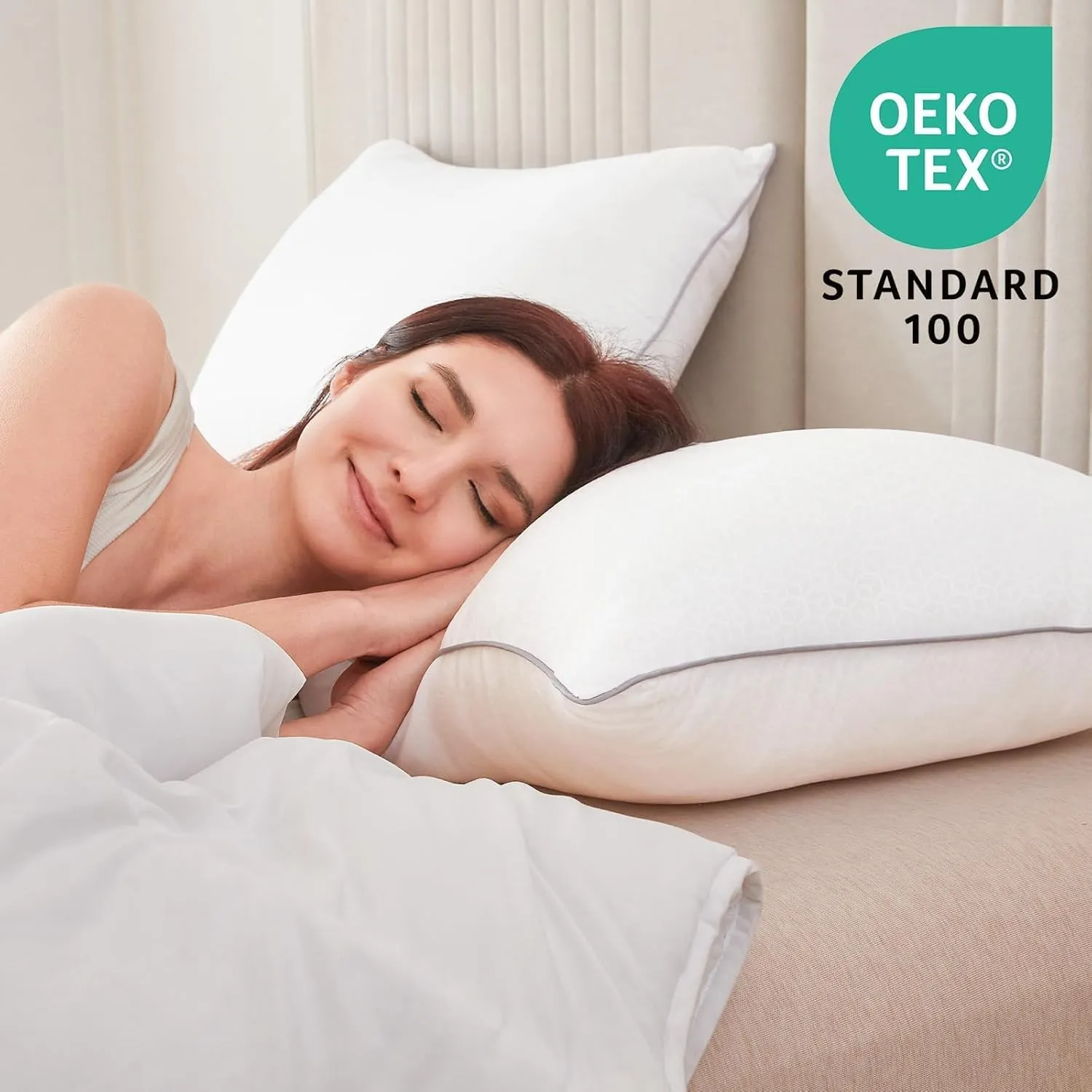 Sasttie Standard Pillows Set of 4, Full Size Bed Pillows for Side, Back, and Stomach Sleepers - Down Alternative Plump Filling - 4 Pack, Standard Size, 20x26 Inches