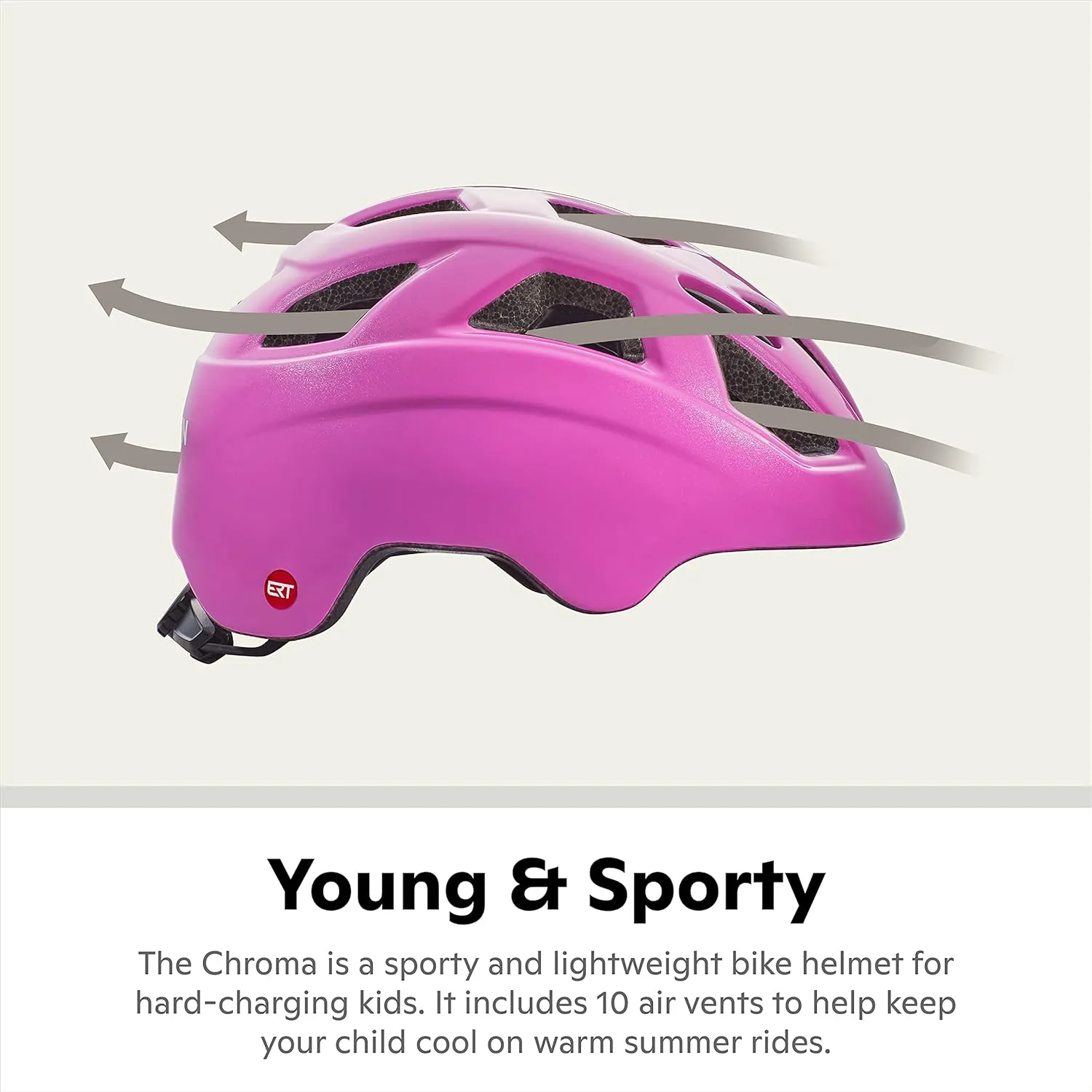 Schwinn Chroma ERT Kids Bike Helmet For Boys and Girls Ages 3 to 5, Small Can Fit Head Circumference 48-54 cm, With 10 Vents, Removeable/Washable Padding, and Adjustable Locking Strap