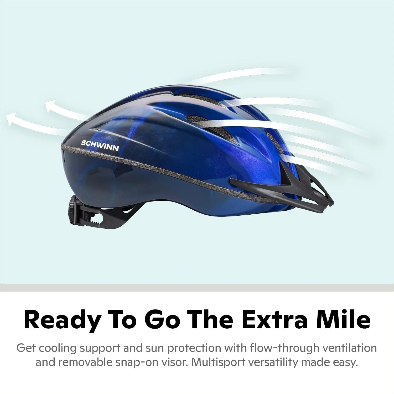 Schwinn Intercept Bike Helmet for Adult Youth Men Women Ages 8 and Up, Can Fit Head Circumference 54-62 cm, with 10 Vents, Snap On/Off Visor