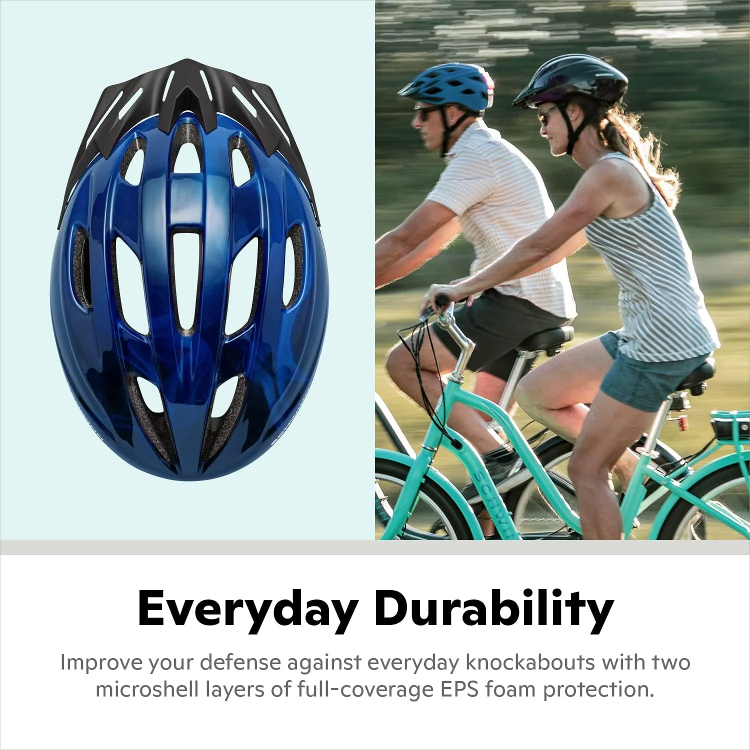 Schwinn Intercept Bike Helmet for Adult Youth Men Women Ages 8 and Up, Can Fit Head Circumference 54-62 cm, with 10 Vents, Snap On/Off Visor