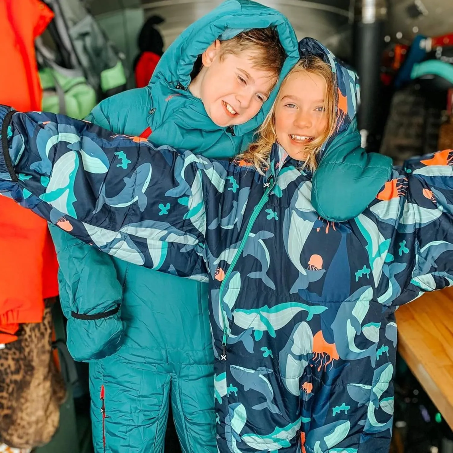 Selk'bag Kids Wearable Sleeping Bag I Outdoor and Indoor Sleeping Bag Suit for Boys and Girls, Camping, Hiking, RV Trips, Slumber Party, Travel, Lounging