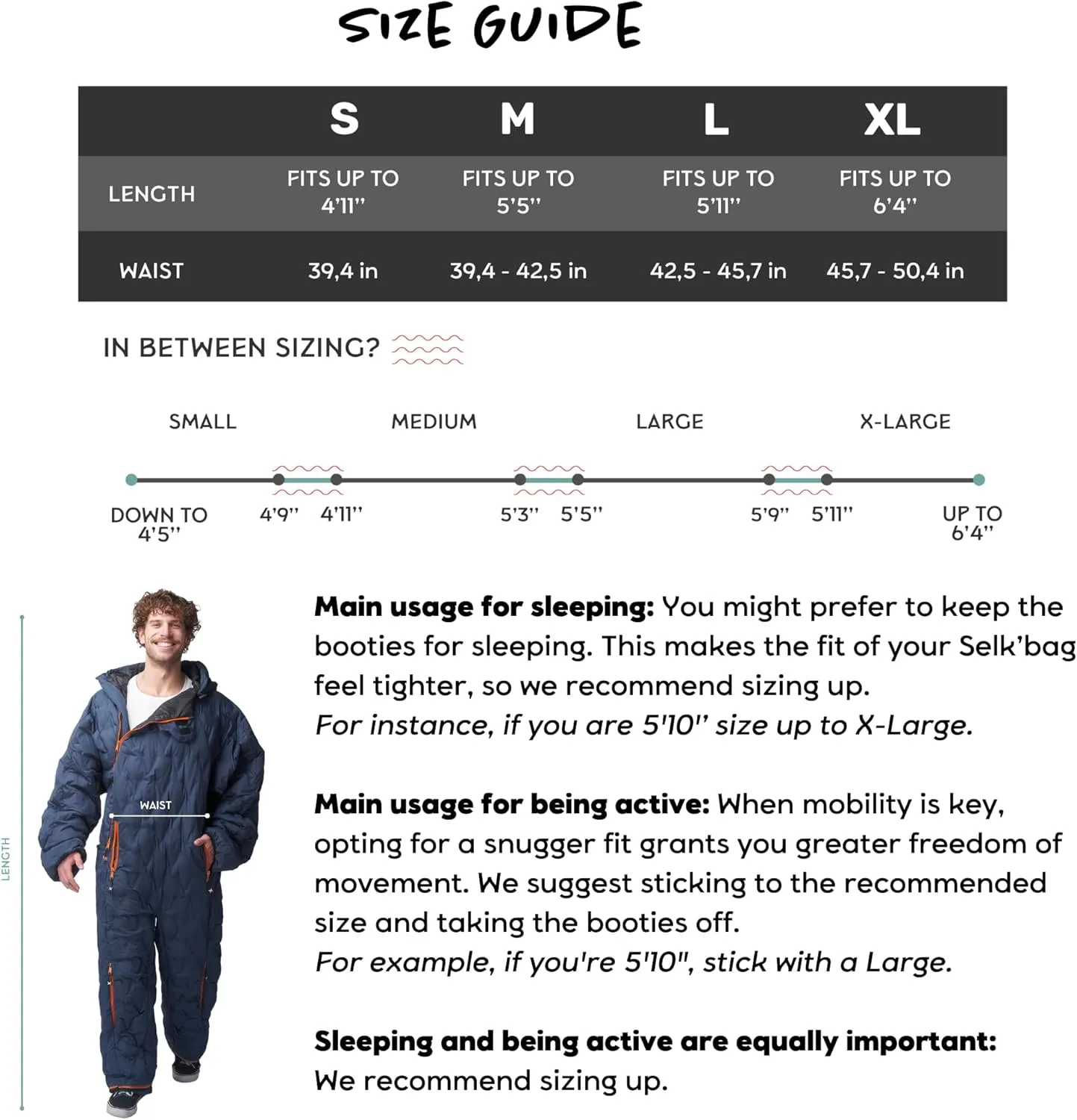 Selk'bag Pro Wearable Sleeping Bag I Outdoor and Indoor Sleeping Bag for Camping, RV Trips, Travelling, Hammocks, Backpacking, Lounging