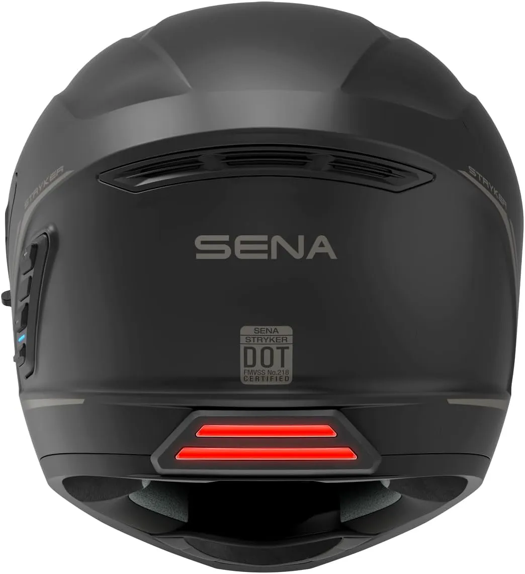 Sena Stryker Full Face Smart Helmet with Integrated Mesh and Bluetooth Communications, LED Taillight, and Sound by Harman Kardon, DOT (Matte Black, X-Large)