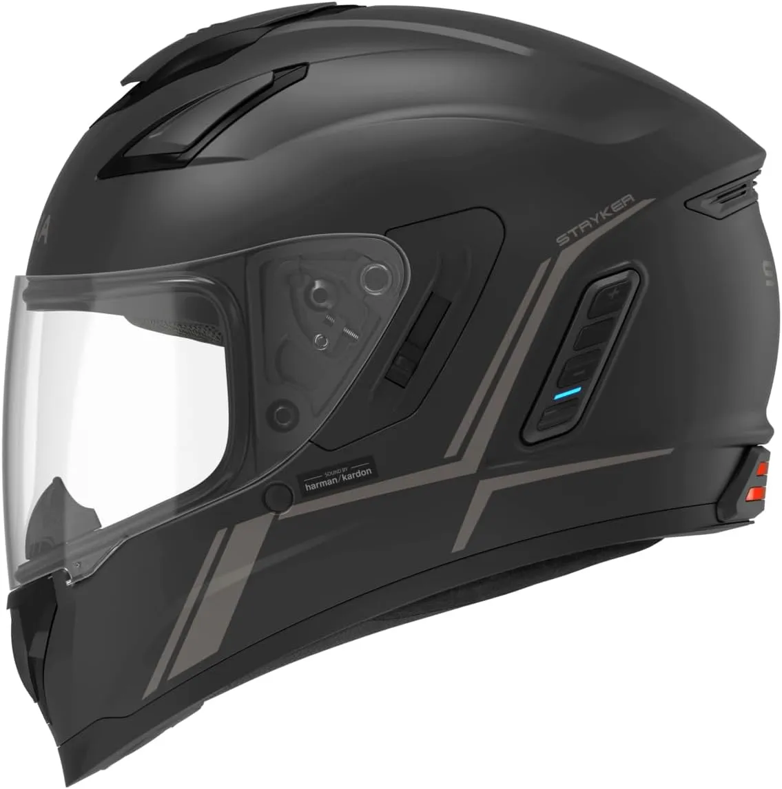 Sena Stryker Full Face Smart Helmet with Integrated Mesh and Bluetooth Communications, LED Taillight, and Sound by Harman Kardon, DOT (Matte Black, X-Large)