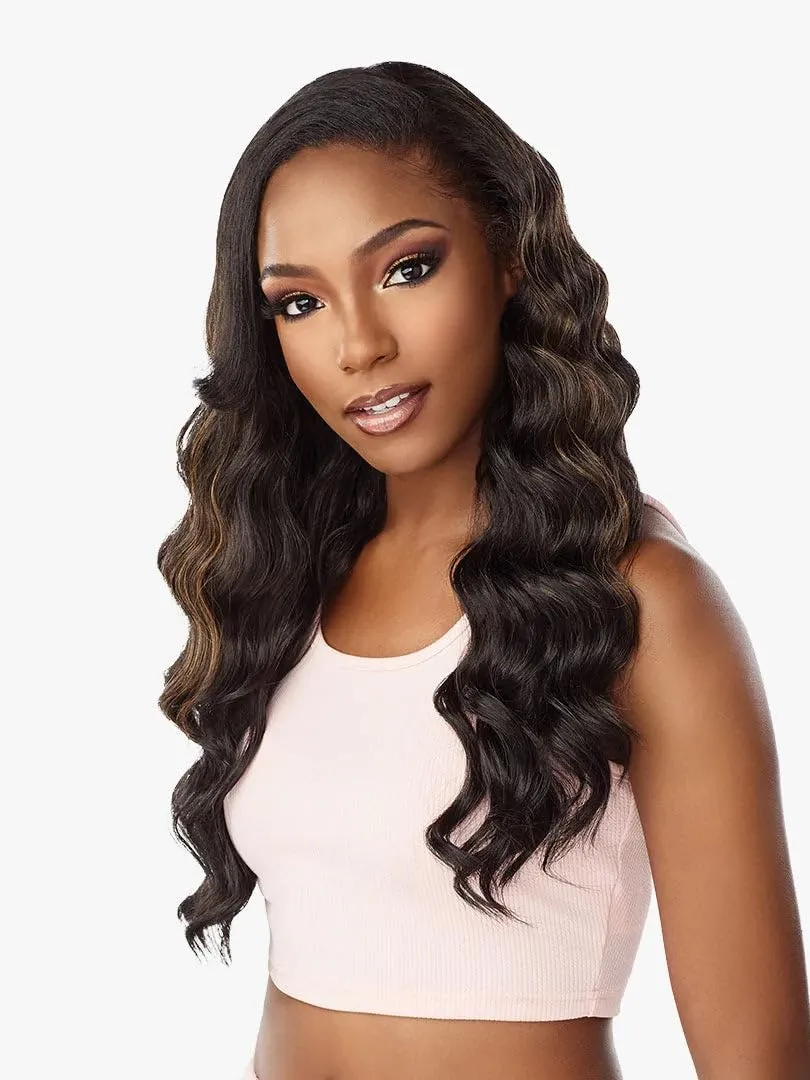 Sensationnel INSTANT Updown halfwig Pony-Instant Weave Up and Down 4 style in 1 half wig pony drawstring-INSTANT up and down UD 14 (Balayage Chocolate)15.7 ounces