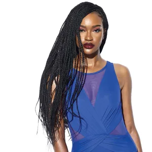 Sensationnel Ruwa 4x4 Braided Wigs – Senegal Twist 32-inch Cloud 9 synthetic with 4x 4 lace parting with baby hair water repellent fast dry - RUWA Senegal Twist 32 Inch (1B)