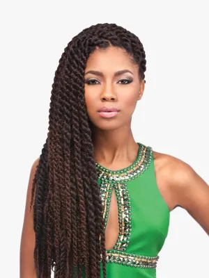 Sensationnel X-Pression Pre-Stretched Crochet Braid - 3X JAMAICAN TWIST 36" (2 Dark Brown)