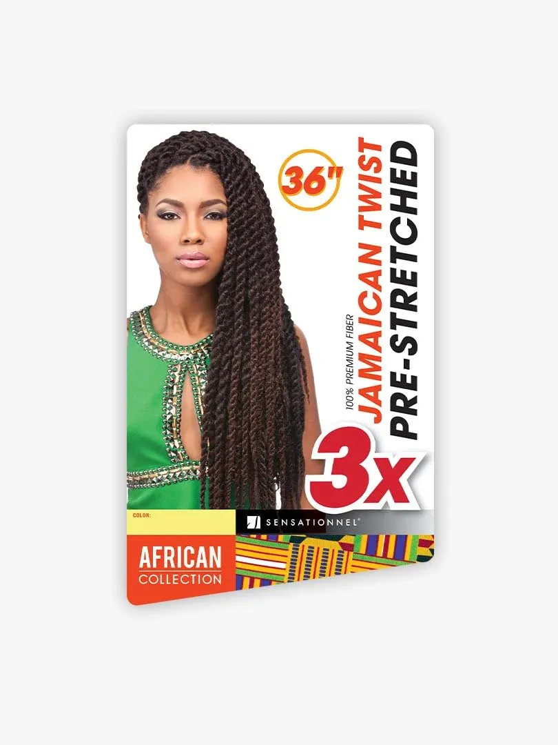 Sensationnel X-Pression Pre-Stretched Crochet Braid - 3X JAMAICAN TWIST 36" (2 Dark Brown)