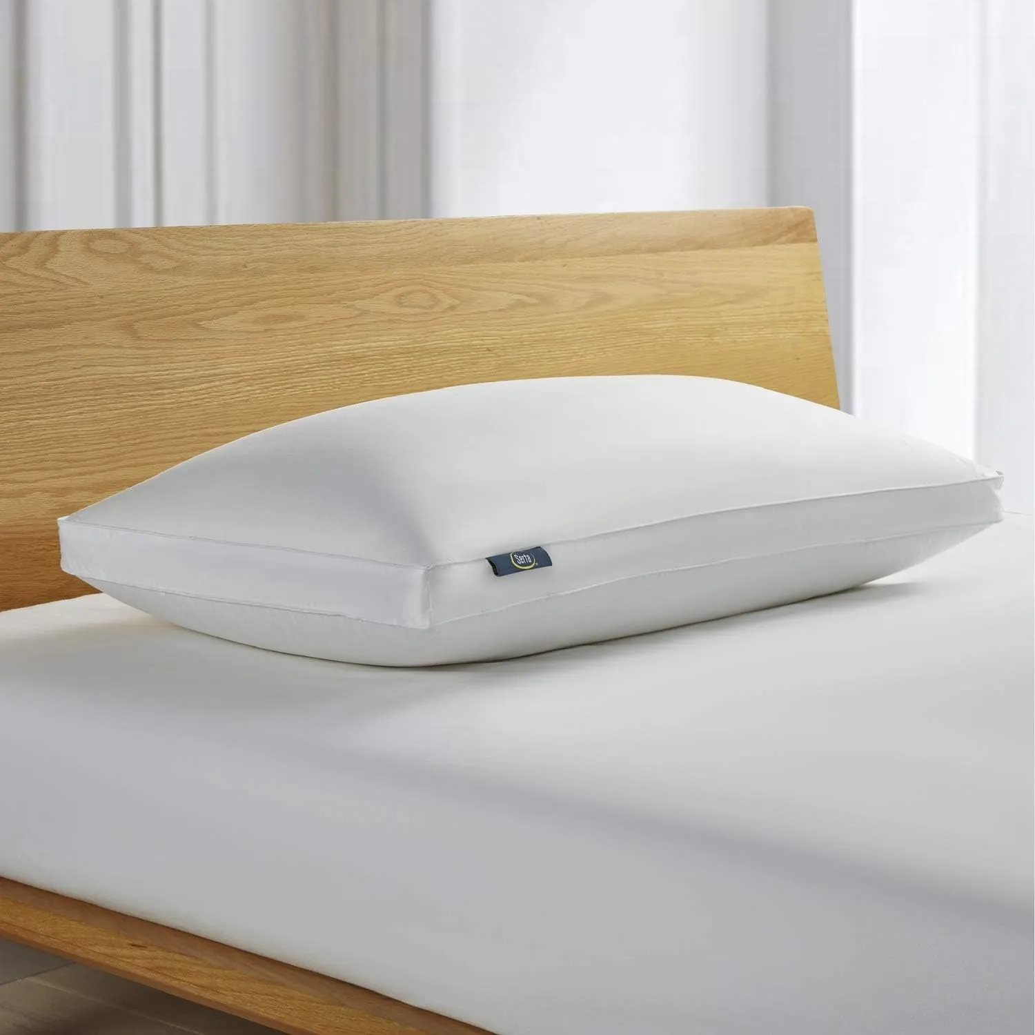 Serta 500 Fill Power Hotel Collection Gusseted 300 Thread Bed Side Sleeper-Made in USA Pillow, 1 Count (Pack of 1), White